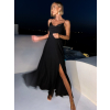 Černé dlouhé společenské šaty LERDISEL