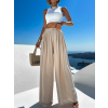 Krémové široké extra wide leg kalhoty VATIKA