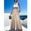 Krémové široké extra wide leg kalhoty VATIKA