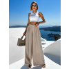 Krémové široké extra wide leg kalhoty VATIKA