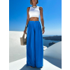 Modré široké extra wide leg kalhoty VATIKA