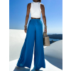 Modré široké extra wide leg kalhoty VATIKA