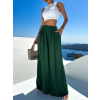 Smaragdové široké extra wide leg kalhoty VATIKA
