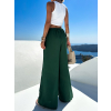 Smaragdové široké extra wide leg kalhoty VATIKA