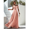 Starorůžové společenské dlouhé šaty LERDISEL