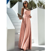 Starorůžové společenské dlouhé šaty LERDISEL