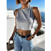 Šedý třpytivý crop top WIEKA