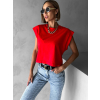 Červené basic bavlněné crop triko CONROY