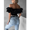 Černý elegantní korzet KOSTADIN s volánky