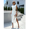 Bílé dlouhé basic šaty HOOPER s vycpávkami