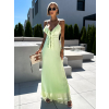 Světle zelené dlouhé šaty SANDIE s volánky
