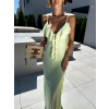 Světle zelené dlouhé šaty SANDIE s volánky