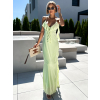 Světle zelené dlouhé šaty SANDIE s volánky