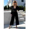 Černý elegantní overal AMETYST s průstřihy
