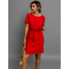 Červené šaty DOMINIQUE s kapsami