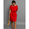 Červené šaty DOMINIQUE s kapsami