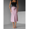 Starorůžová saténová midi sukně LEONTIJ