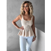 Béžový elegantní top LELAND s mašličkami