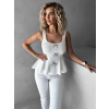 Bílý elegantní top LELAND s mašličkami