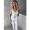 Bílý elegantní top LELAND s mašličkami