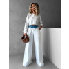 Bílé teplákové kalhoty ZIXIT s džínovinou