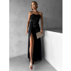 Černé dlouhé korzetové společenské šaty ALITAN