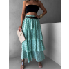 Mentolová maxi volánková sukně JESSIE s puntíky