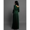 Smaragdové dlouhé večerní šaty JOELLIAN s dlouhým rukávem