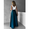 Petrolejová dlouhá zavinovací saténová sukně DENISSE