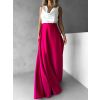 Tmavě růžová saténová zavinovací sukně DENISSE