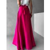 Tmavě růžová saténová zavinovací sukně DENISSE