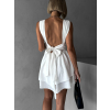 Bílé vzdušné krátké šaty ORYNA s výstřihem