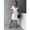 Bílé boho elegantní šaty ENOTEL s volánky