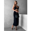 Černé elegantní midi šaty RUOXI s průstřihy