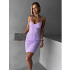 Fialové krátké žebrované šaty SELENYE