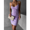 Fialové krátké žebrované šaty SELENYE