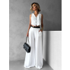 Bílý elegantní kalhotový kostým PETRUM