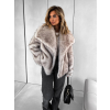 Béžový krátký faux fur kožešinový kabátek NIKALO