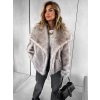 Béžový krátký faux fur kožešinový kabátek NIKALO