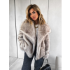 Béžový krátký faux fur kožešinový kabátek NIKALO