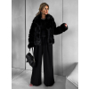 Černý krátký faux fur kožešinový kabátek NOMIR