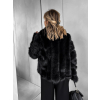Černý krátký faux fur kožešinový kabátek NOMIR