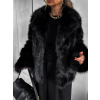 Černý krátký faux fur kožešinový kabátek NOMIR