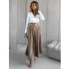 Hnědá dlouhá plisovaná sukně BALQIS s opaskem