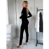 Černý dlouhý žebrovaný overal AFYON