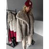 Šedý krátký faux fur kožesinový kabátek KIRIAK