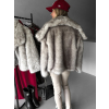 Šedý krátký faux fur kožesinový kabátek KIRIAK