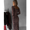 Leopardí vypasované šaty KOTILDA s dlouhým rukávem