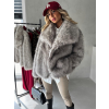 Krémový krátký faux fur kožesinový kabátek KIRIAK
