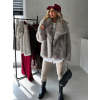 Krémový krátký faux fur kožesinový kabátek KIRIAK